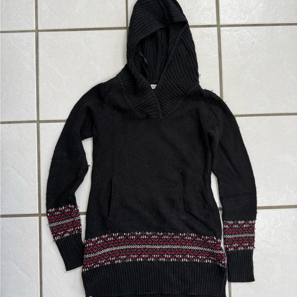 Telluride Clothing Company Cozy Black Hooded Sweater Dress size Medium